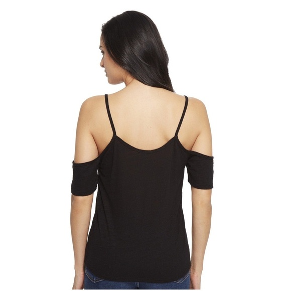 Revolve LNA Off The Shoulder Tee Top T-shirt Short Sleeve Black Size Small - Picture 9 of 9